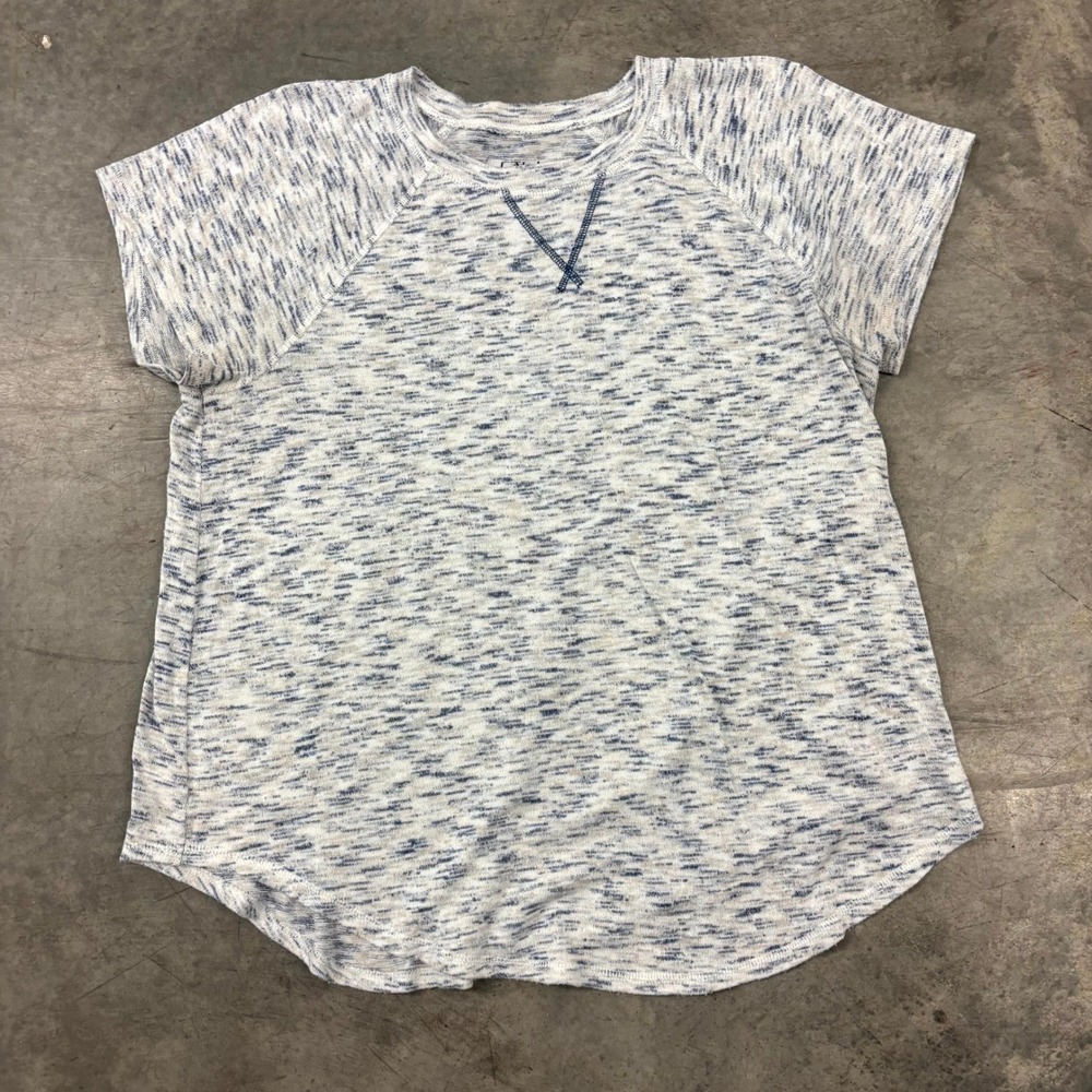 Livi Active Space Dye Top Women's 14/16 Blue White Short Sleeve High Low Tee